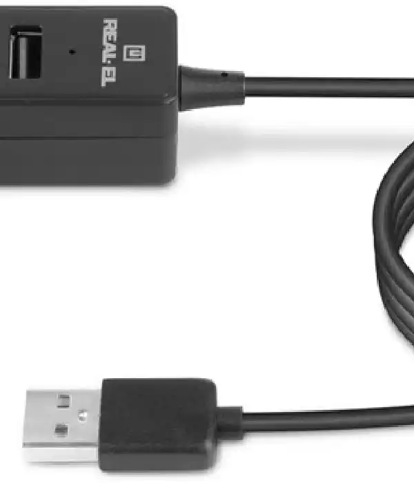 USB-хаб Real-El HQ-174 USB-A 2.0 Black