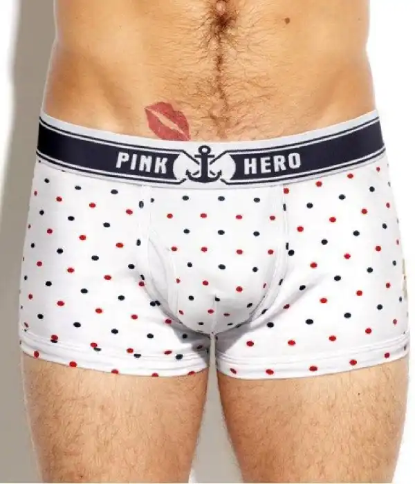 Боксери Pink Hero білі в різнокольоровий горошок