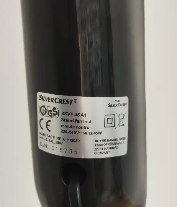 Б\у Вентилятор Silver Crest SSVF 45 A1 black