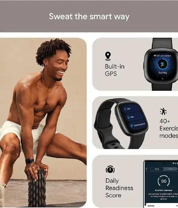 СТОК Fitbit Versa 4: розумний годинник для занять 
